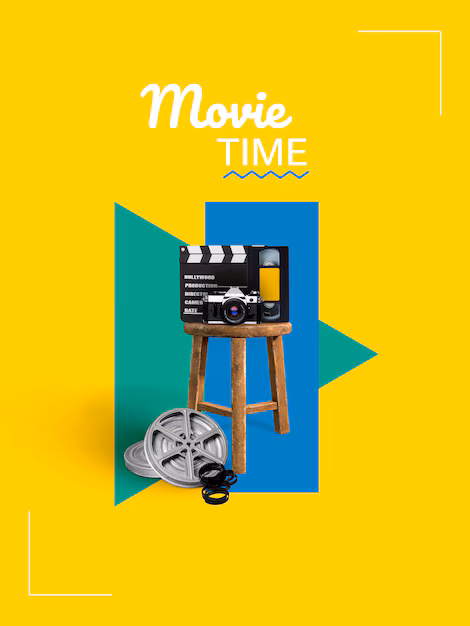 collage about movie time with camera